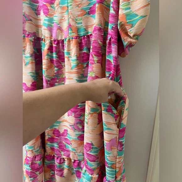 Haptics Colorful Floral Dress - Picture 4 of 5